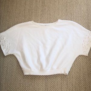 White terry cloth top w/ pearls